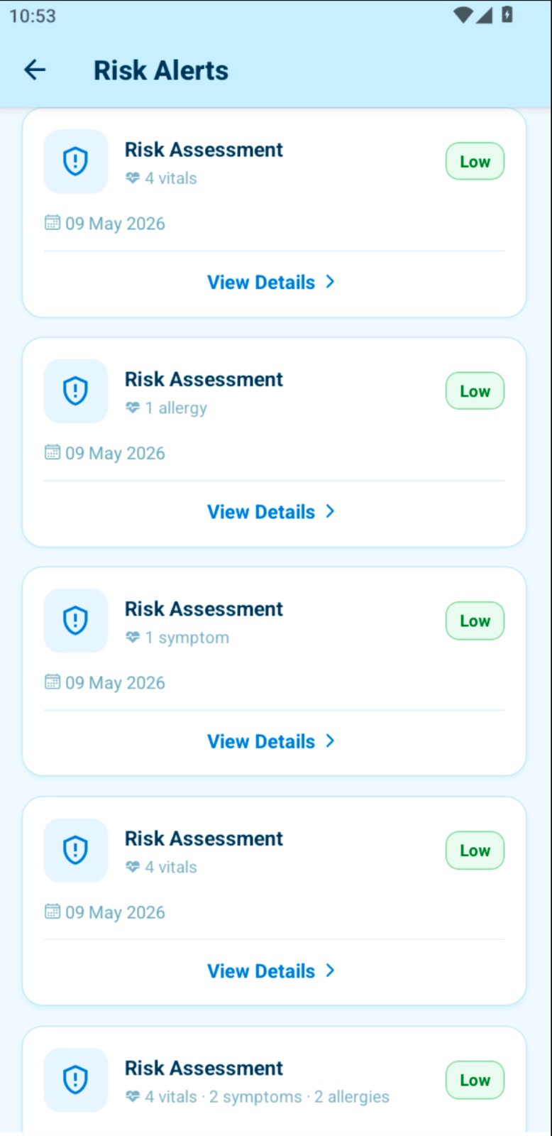 Risk alerts